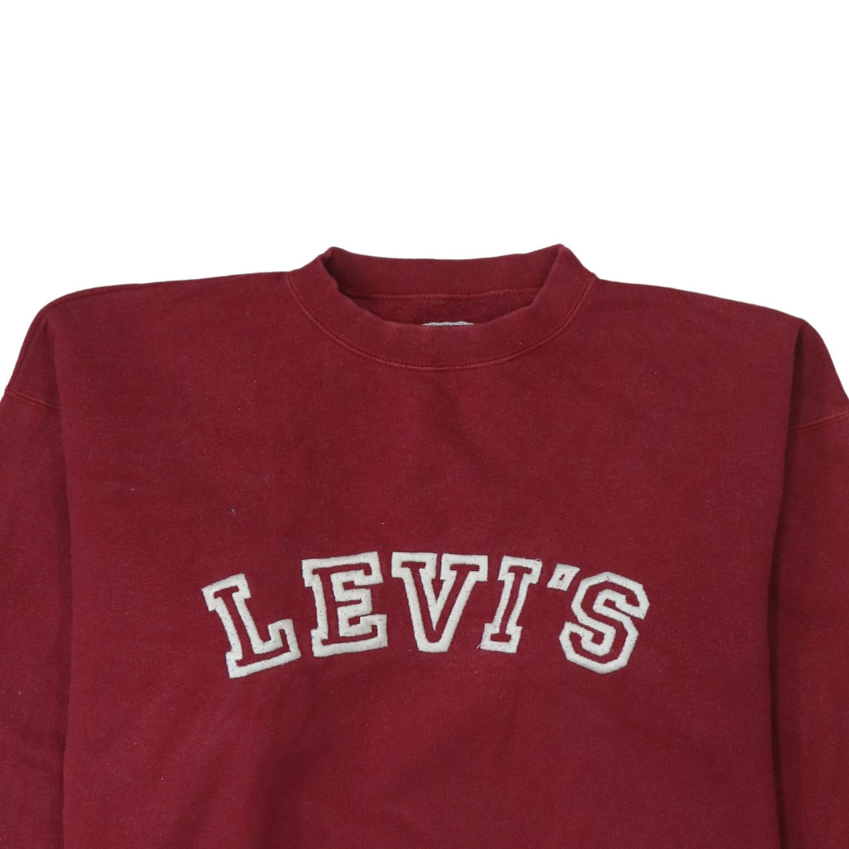 Levi's Men's Red XL Crew Neck Logo Pullover Sweatshirt