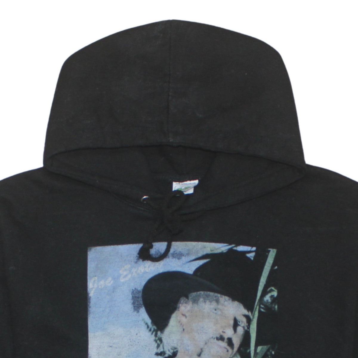 AWDis Mens Black Pullover Hoodie L Graphic Print Hooded Sweatshirt