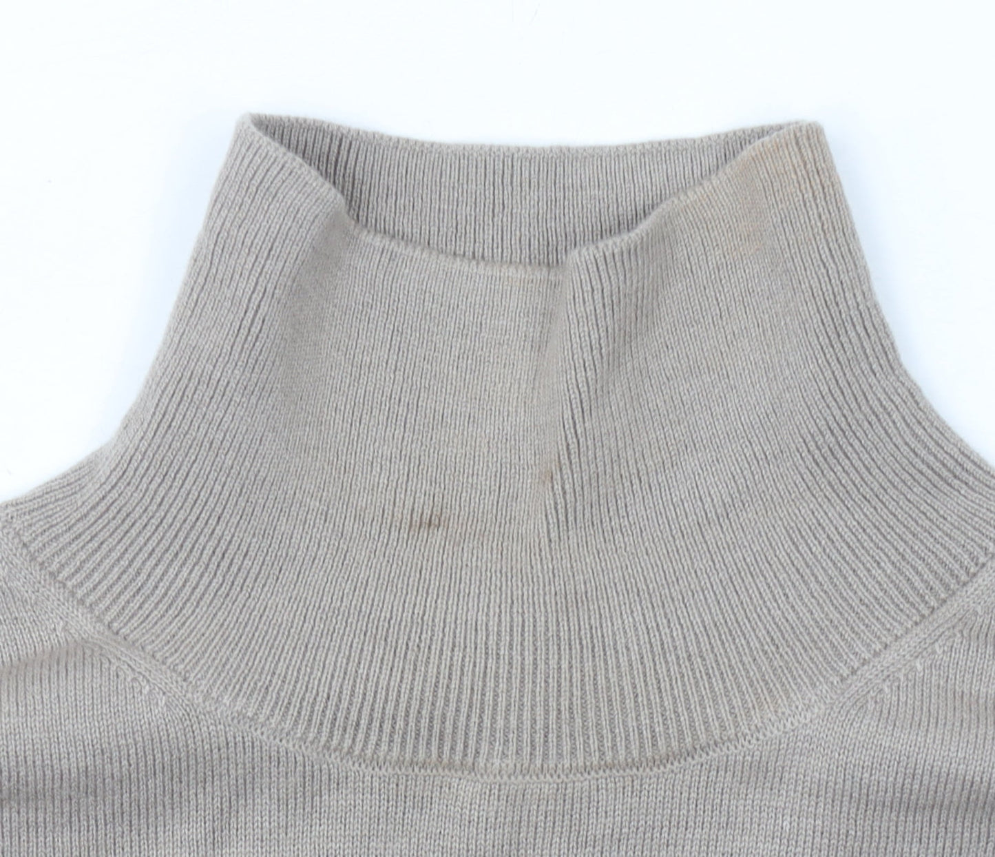 Massimo Dutti Womens Beige Wool Roll Neck Cape Jumper Size M