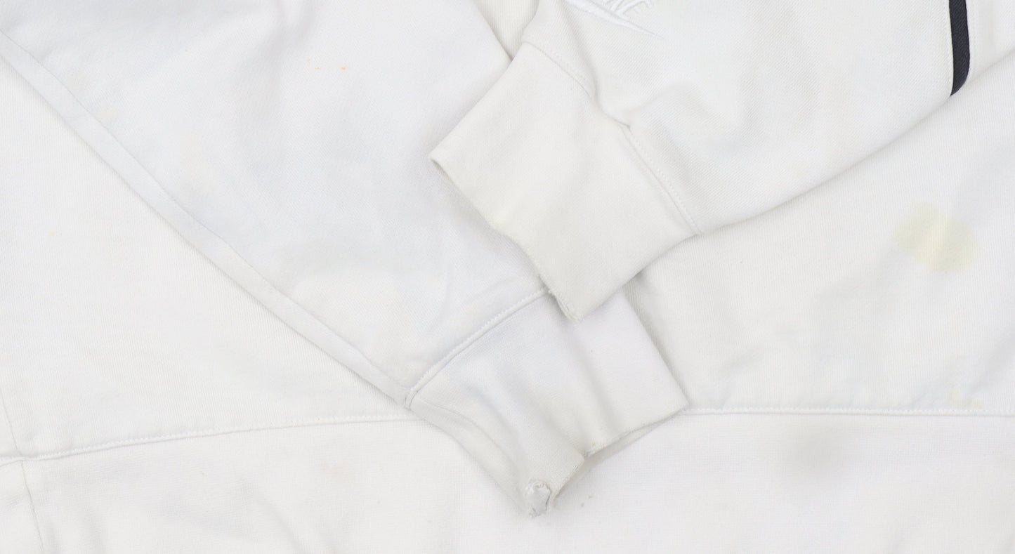 Nike Men's White Large Crew Neck Pullover Logo Sweatshirt