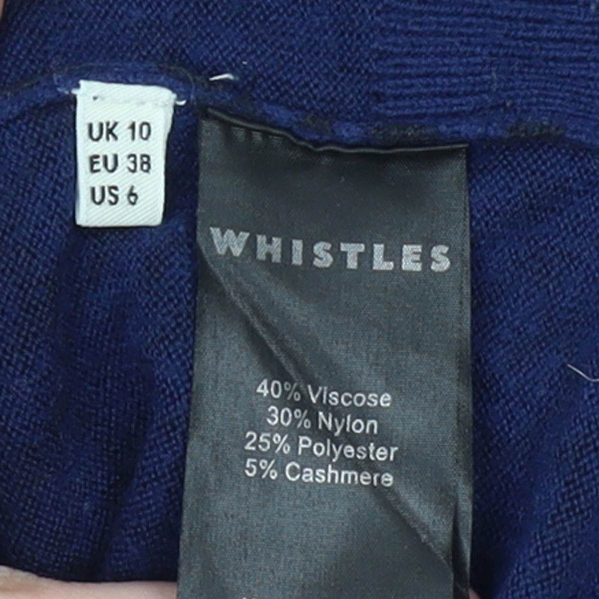 Whistles Womens Blue Geometric Knit Pullover Jumper UK 10