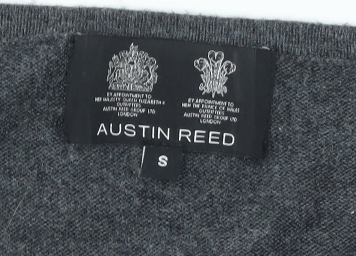 Austin Reed Women's Grey Geometric Wool Blend Crew Neck Jumper Size S
