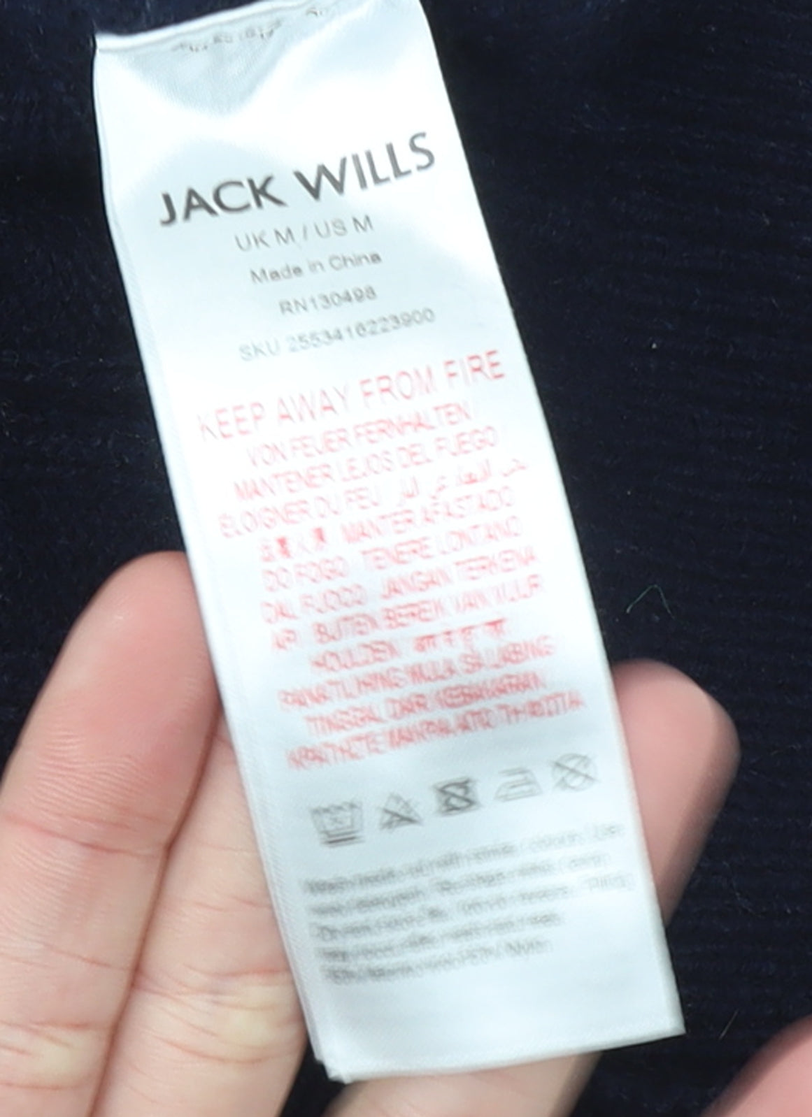 Jack Wills Men's Blue Cable-Knit Wool Jumper M Crew Neck Pullover