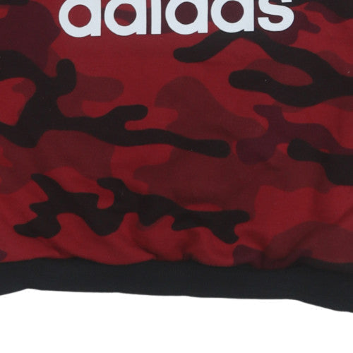 Adidas Boys Red Camo Crew Neck Pullover Sweatshirt Size 146