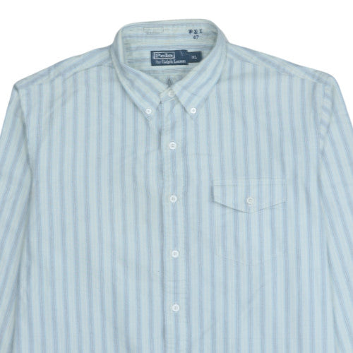 Ralph Lauren Men’s Blue Striped Cotton Button-Down Shirt XL