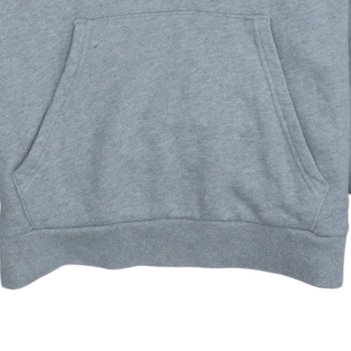 Adidas Men's Grey Pullover Hoodie Small Logo Cotton Blend