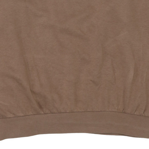 Nike Women Brown 1/4 Zip Sweatshirt XL Relaxed Fit Pullover Logo