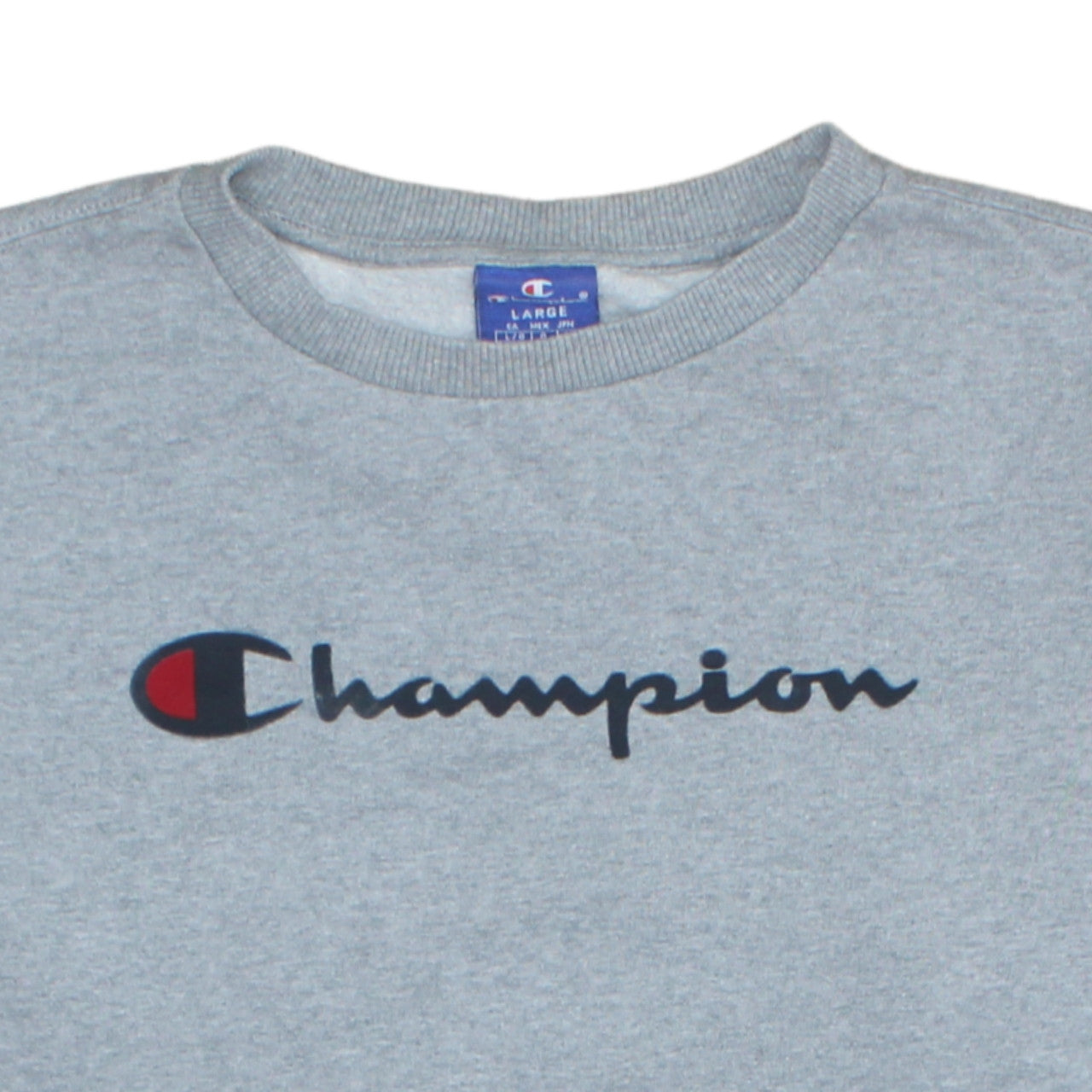 Champion Men's Grey Large Pullover Sweatshirt with Logo