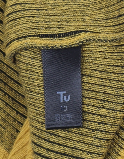 Tu Women's Yellow Mock Neck Sleeveless Knit Vest Size 10