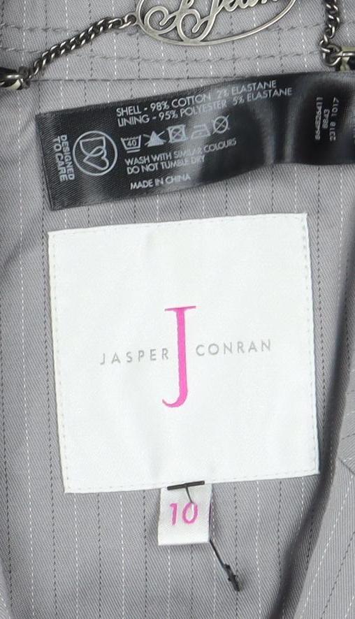 Jasper Conran Women Grey Pinstripe Tailored Blazer Size 10