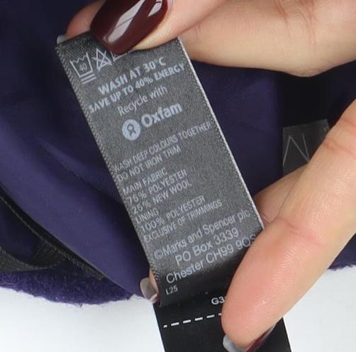 Marks & Spencer Women's Purple Wool Pencil Skirt Size 8