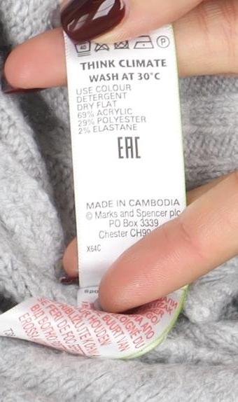 Marks & Spencer Women’s Grey Large Knit V-Neck Open Cardigan