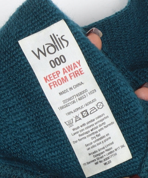 Wallis Women’s Green Ruffle Knit Cape One Size Acrylic Jumper