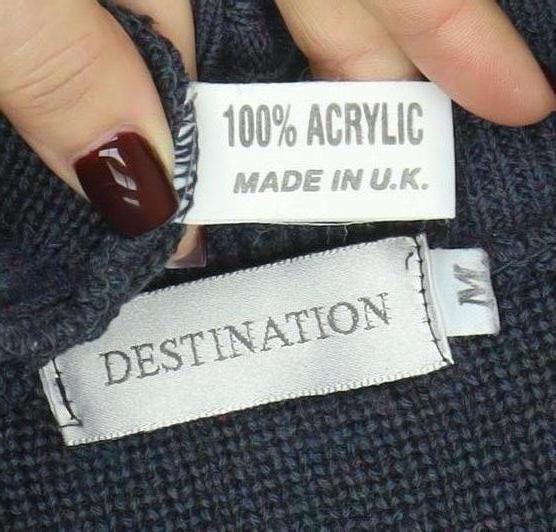 Destination Womens Blue Full Zip Knit Jumper Size M