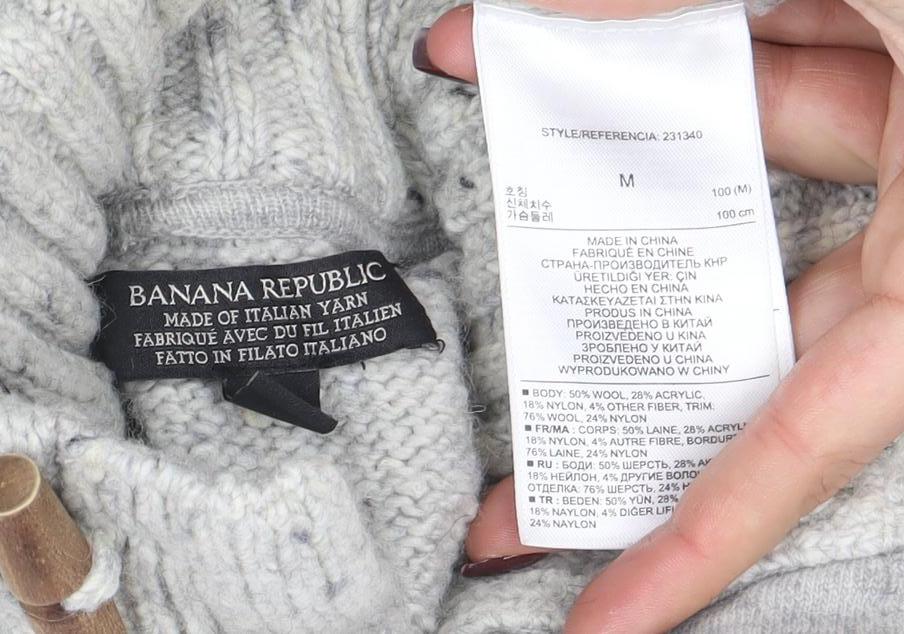 Banana Republic Men's Grey Wool Alpaca High Neck Pullover Jumper M