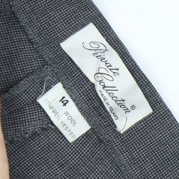 Private Collection Womens Grey Wool Blend Check Dress Trousers Size 14