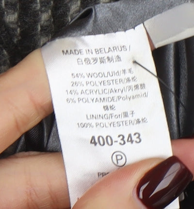 Next Signature Women's Grey Wool Blend Pea Coat Size 10