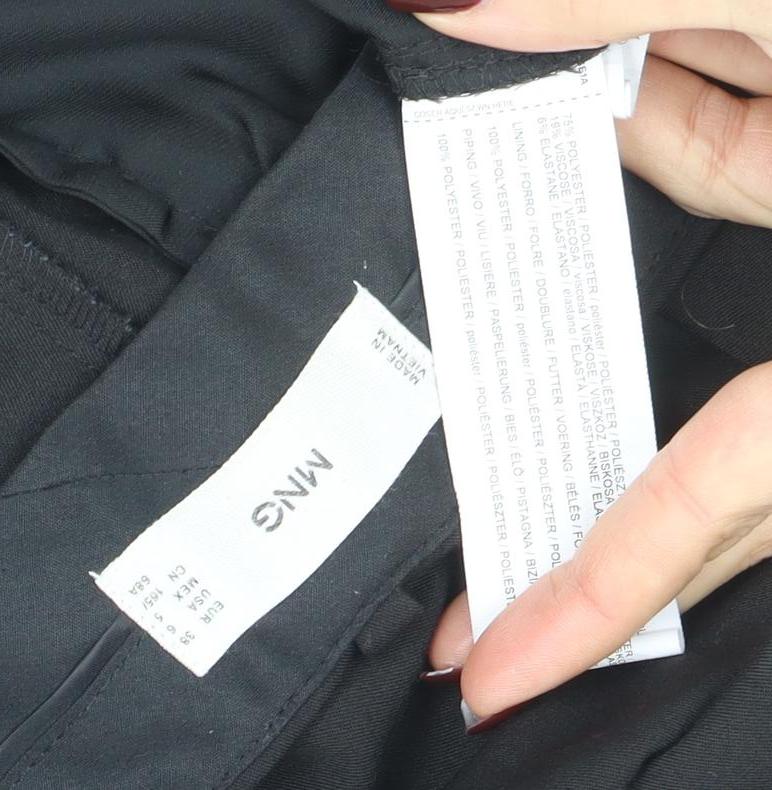 MNG Women's Black Regular Fit Pleated Work Trousers Size 10