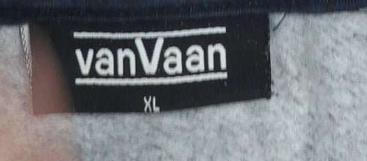 vanVaan Women’s Grey & Navy Pullover Hoodie XL Relaxed Fit Casual