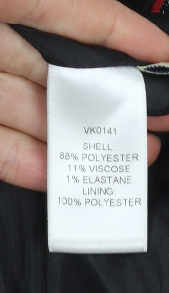 Viyella Women’s Grey Herringbone Blazer Jacket Size 10 Classic Fit