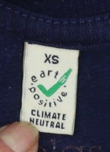 Earth Positive Women Navy Blue Peace Graphic Crew Sweatshirt XS