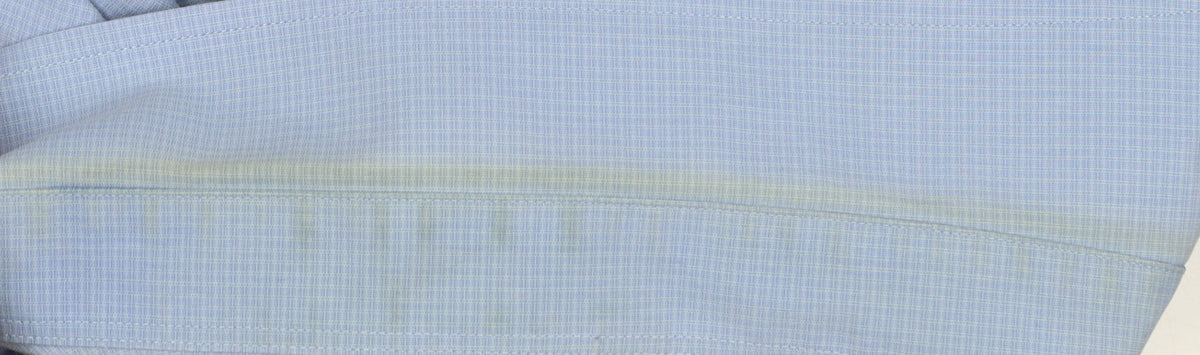 Van Heusen Men's Blue Cotton Blend Long Sleeve Classic Button-Up Shirt Size 16