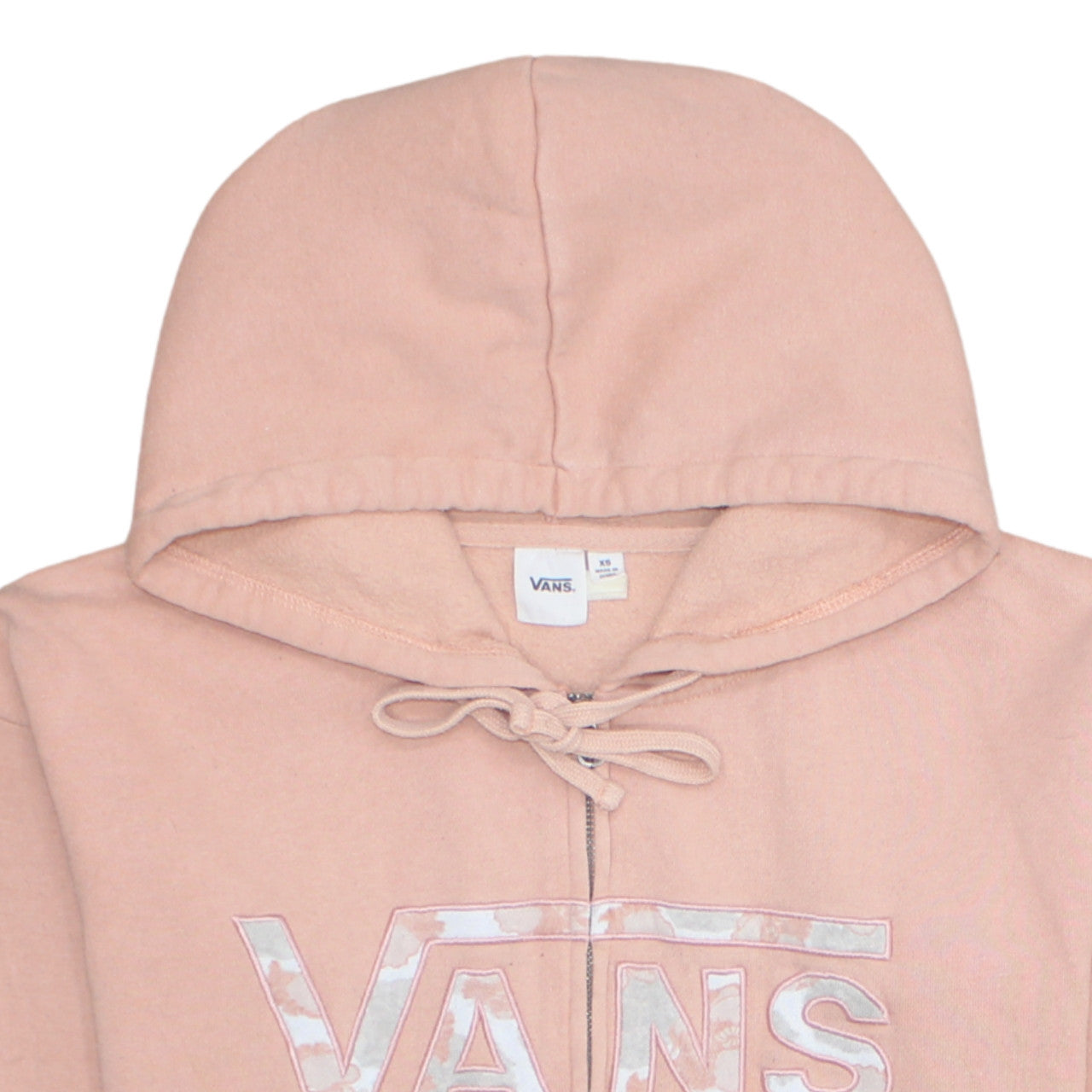 Vans Womens Pink Full Zip Hoodie XS Cotton Blend Casual Sweatshirt