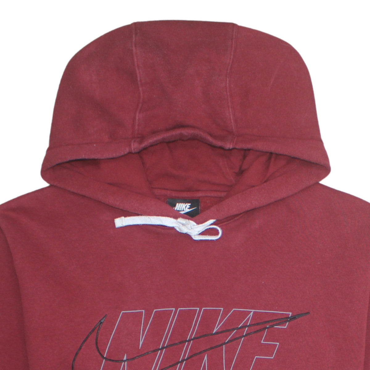 Nike Mens Red Pullover Hoodie L Regular Fit Graphic Logo Fleece