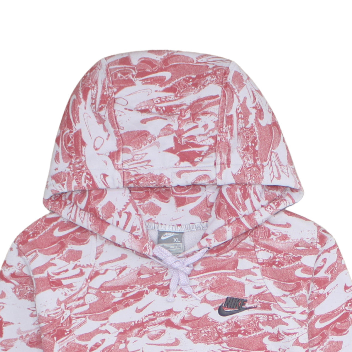 Nike Boys White Red Camouflage Pullover Hoodie XL Cotton Blend Sweatshirt