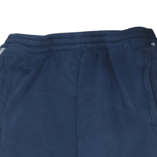 Adidas Men's Blue Cotton Joggers L Logo Tapered Fit