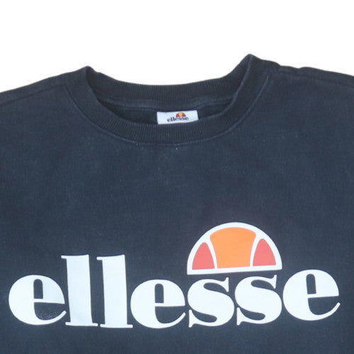 Ellesse Womens Navy Blue Crew Neck Pullover Sweatshirt UK 8