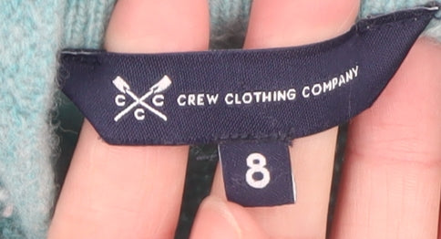 Crew Clothing Blue Wool Mock Neck Jumper Size 8