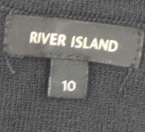 River Island Women’s Black Shift Knit Dress Size 10 Sleeveless Classic