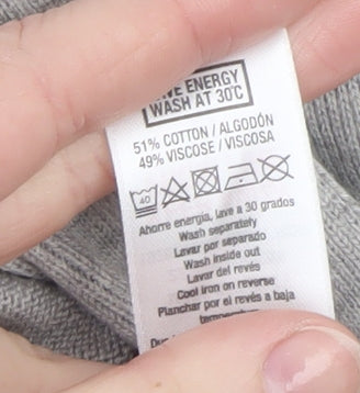 Wallis Women’s Grey Cardigan XL Cotton Blend Knit Open Front