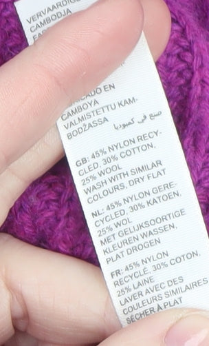 FatFace Women’s Purple Roll Neck Wool Blend Jumper Size 12