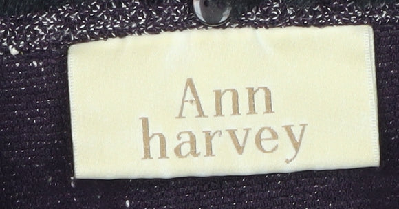 Ann Harvey Women's Grey Wool Blend Fur Collar Zip Coat Size 18
