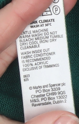 Marks & Spencer Women Green Size 6 Crew Neck Acrylic Jumper