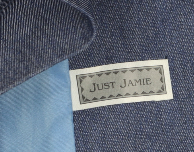 Just Jamie Women's Blue Size 14 Twill Full Zip Lined Jacket