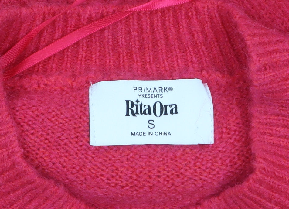 Primark Rita Ora Women’s Pink Wool Blend Crew Neck Jumper Size S