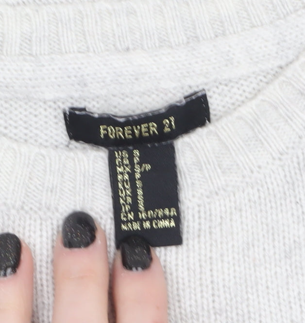 Forever 21 Women’s Grey Penguin Christmas Jumper Size S