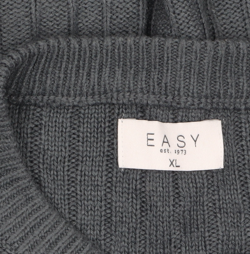 EASY Men’s Grey Cable Knit Acrylic Pullover Jumper XL