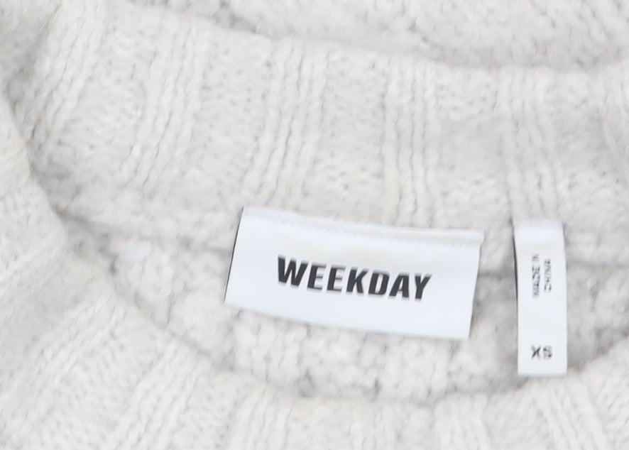 Weekday Women Ivory Cable-Knit Wool Blend Jumper XS
