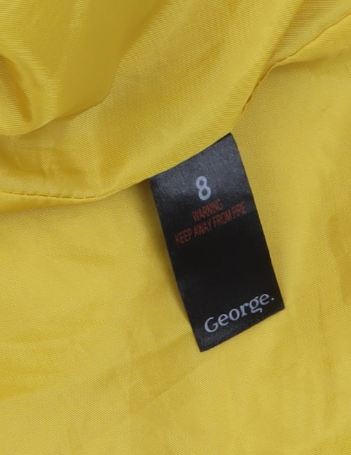 George Women's Yellow Long Overcoat Size 8 Classic Polyester