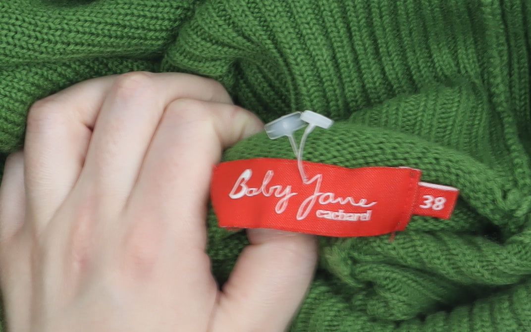 Baby Jane Cacharel Women Green Roll Neck Wool Blend Jumper Size 12