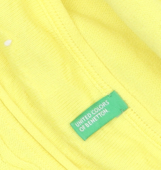 United Colors of Benetton Women’s Yellow Cotton Knit Sleeveless T-Shirt M
