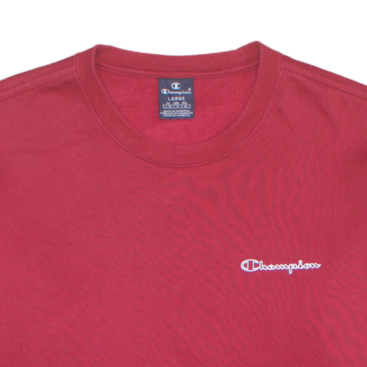 Champion Men's Red Crew Neck Pullover Sweatshirt Size L
