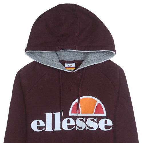 Ellesse Men’s Brown Pullover Hoodie M Logo Fleece Sweatshirt