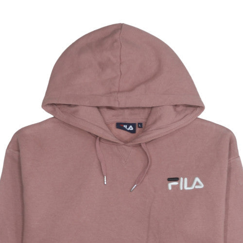 Fila Womens Mauve Pullover Hoodie Large Polyester Cotton Blend