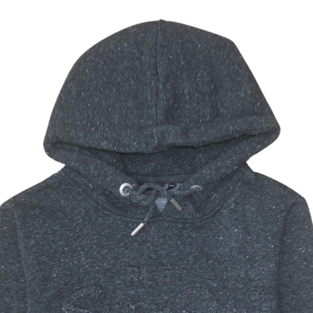 Superdry Womens Black Pullover Hoodie Size 14 Graphic Logo Hooded Sweatshirt