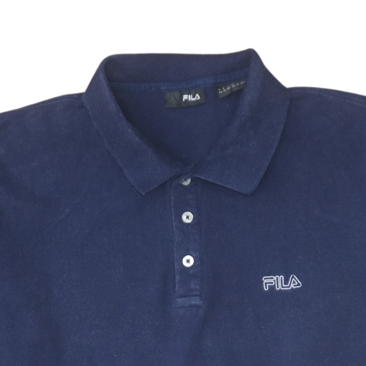FILA Men's Blue Cotton Polo Shirt XL Classic Logo Casual